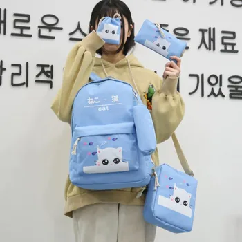 

School Bags children backpacks For Teenagers girls Lightweight cartoon cat school bags child orthopedics schoolbags Boys