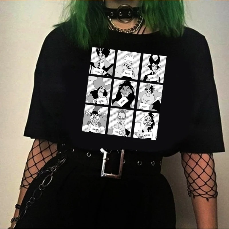 2020 Disney Autumn New Fashion Villains Bad Girl Have More Fun t-shirt Graphic Tops Tees 90s Harajuku T-shirt Gothic T-shirt funny t shirts