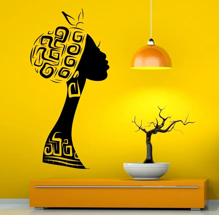 African-Girl-Wall-Decal-Africa-Vinyl-Decal-Sticker-Murals-Interior-Decor-2FZ5