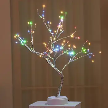 

DIY Creative Bonsai LED Night Light USB Colorful Christmas Tree Lights Lamp Touch Switch Starry Fairy Lights For Home Decoration