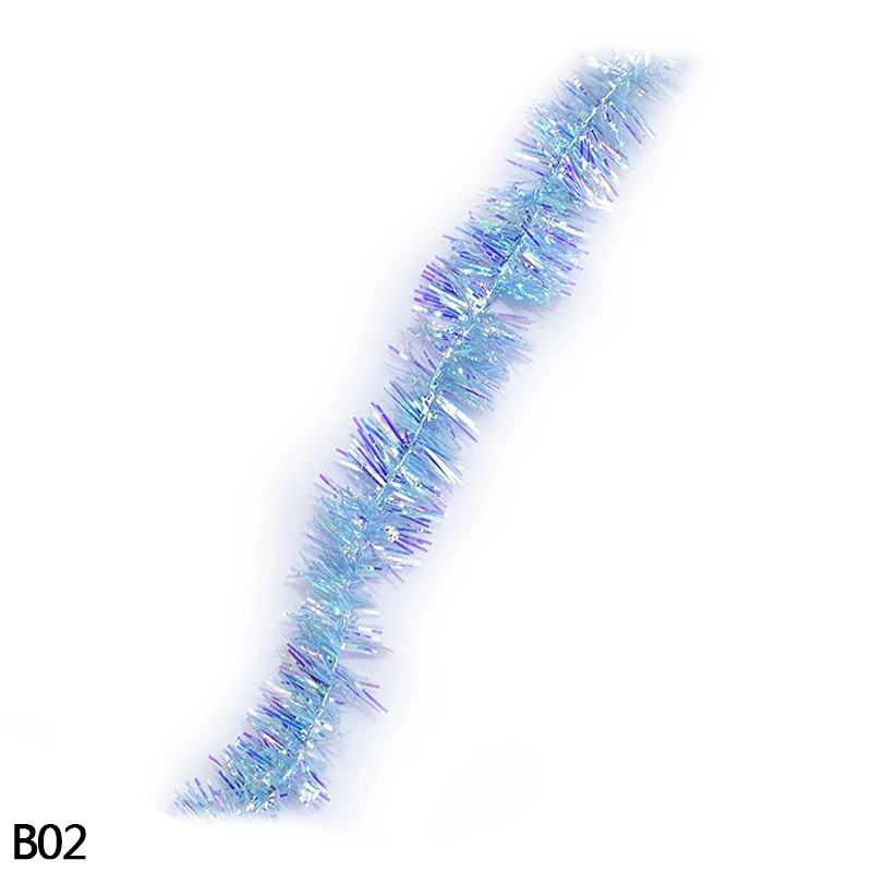 B02 1 шт., 2 м, гирлянда из проволоки, цветная металлическая линия, ленты, гирлянды, украшения для рождественской елки, вершины, ленты, новогодние, вечерние, Декор - Цвет: B02
