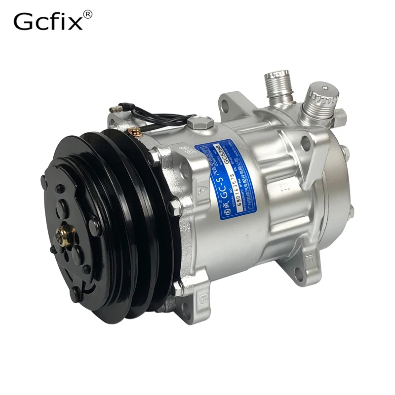 A-C-compressor-new-Sanden-709-SD7H15-12V-24V-COMPRESSOR-2groove-V-blet ...