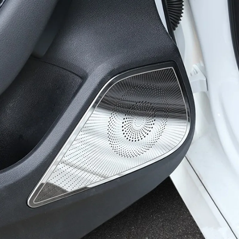 Автомобильный Стайлинг двери аудио динамик Рог чистая крышка отделка 4 шт. для Audi A3 8 в- Нержавеющая сталь Авто аксессуары для интерьера - Название цвета: Mirror