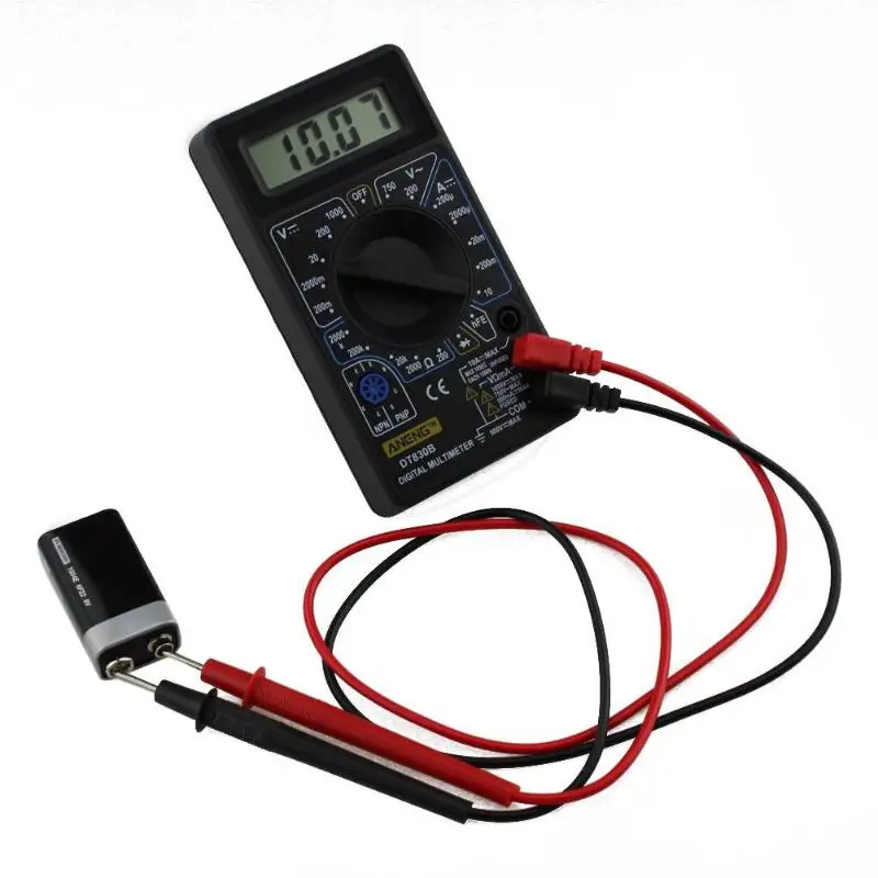 DT830B AC/DC ЖК-дисплей Цифровой мультиметр 750/1000V Вольтметр Амперметр Ом тестер высокобезопасные крепежные гайки Портативный метр Цифровой мультиметр