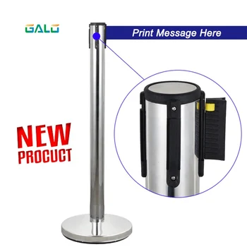 

Guardrail warning column warning belt with stainless steel fence / safety cordon / 2 m long with telescopic column barrier