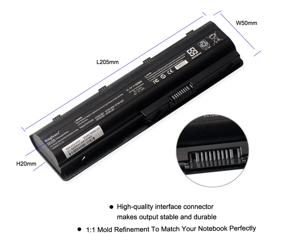 Bateria Nova da Pilha de Coreia para hp Pavilion g4 g6 g7 G32 G42 G56 G62 G72 Cq42 Cq43 Cq56 Cq62 Cq72 Dm4 Dm4t Mu06 593553 001 Hstnn-ubow - Imagem 3