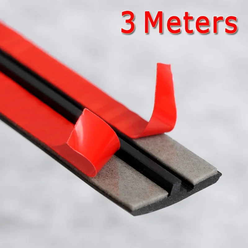 3 Meters Car Rubber Strip Edge Sealing Strips Auto Roof Windshield Sealant Protector Seal Strip Sound Insulation Window Seals For Auto - Color: 3 Meters