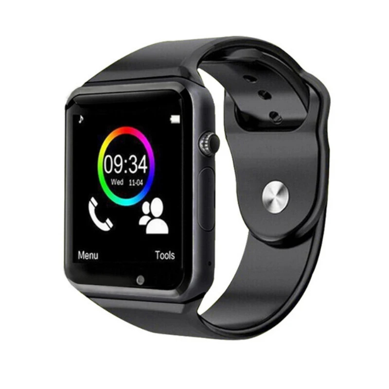 Bluetooth Смарт наручные часы A1 GSM телефон для Android samsung iPhone мужские и женские умные часы Детские умные часы для мужчин PK GT08 X6 - Цвет: Black Black