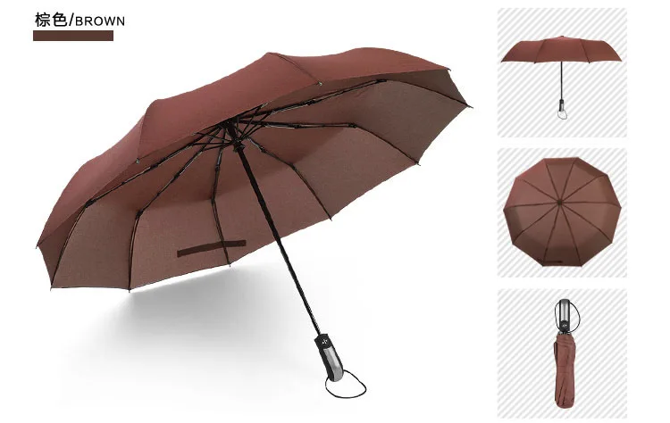 Fully Automatic Folding Umbrella Development Large Size Double Three Fold Men And Women Reinforced Rain Or Shine Dual Purpose Pa