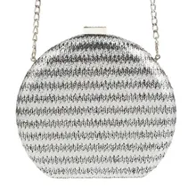 Женские круглые ужина; Сумочка-клатч в полоску Банкетный кошельки с цепочкой ужин Сумки для дам Перевозка груза падения MN1630