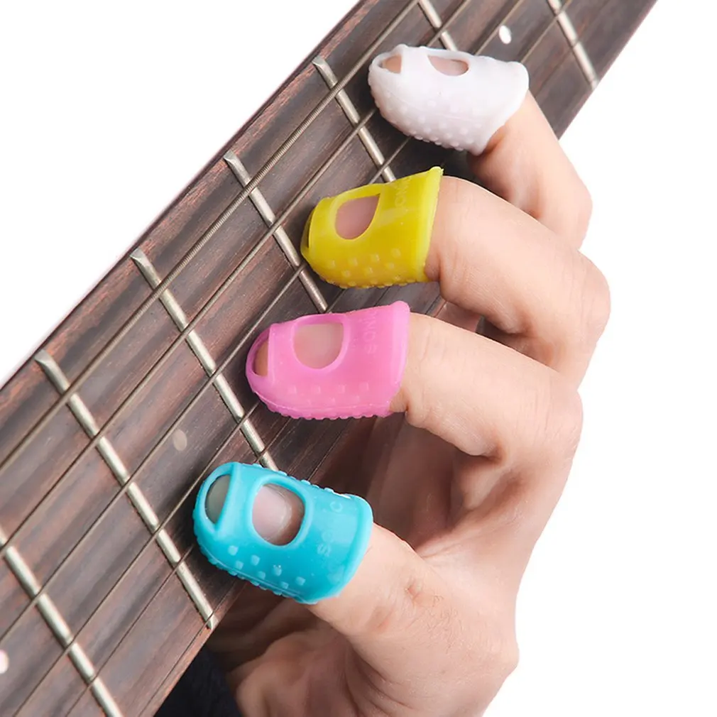 

New Cute Fingertip Protectors Muti Size Anti-Finger Pain Breathable Comfortable Silicone Safety Guard Fingerstall Guitar Ukulele