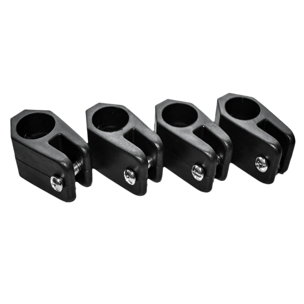 16 Pieces / Set Black Nylon Marine Boat Deck Hinge Jaw Slide Eye End Fitting Hardware Fits 22mm/7/8'' Pipe/Tube