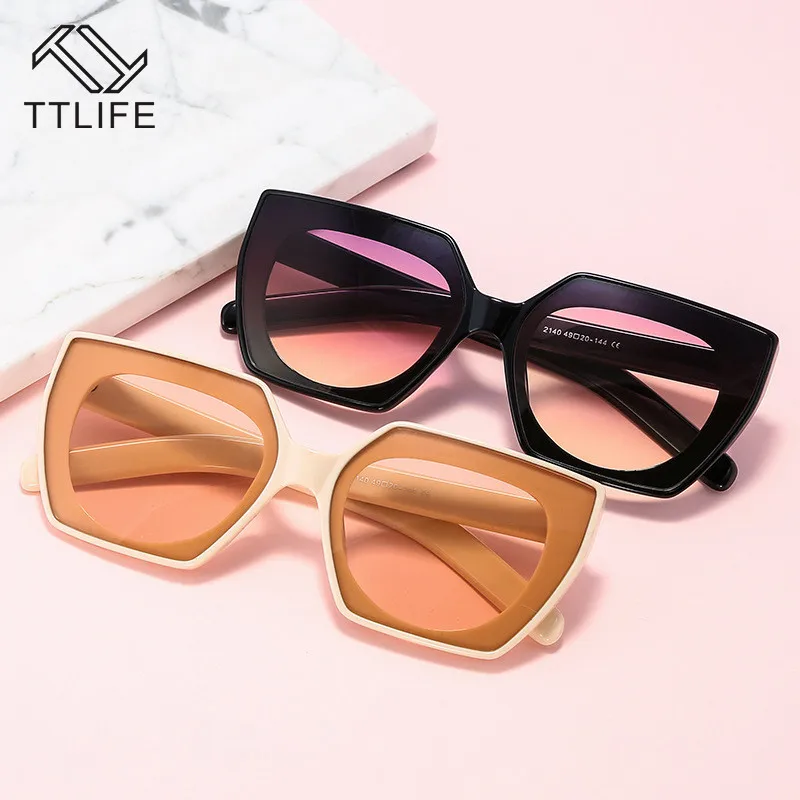 

TTLIFE Square Oversized Sunglasses Women 2020 UV Protection Gradient Sun Glasses Big Frame Vintage Clear Eyewear UV400