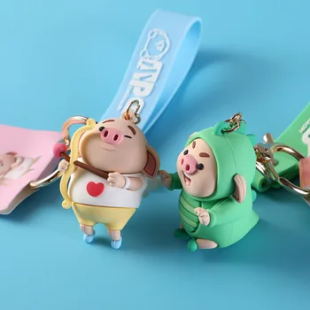 

Genuine Pig Little Fart Keychains Accessories South Korea Lovely Key Chain Lovers Car Pendant Small Gift Key Rings