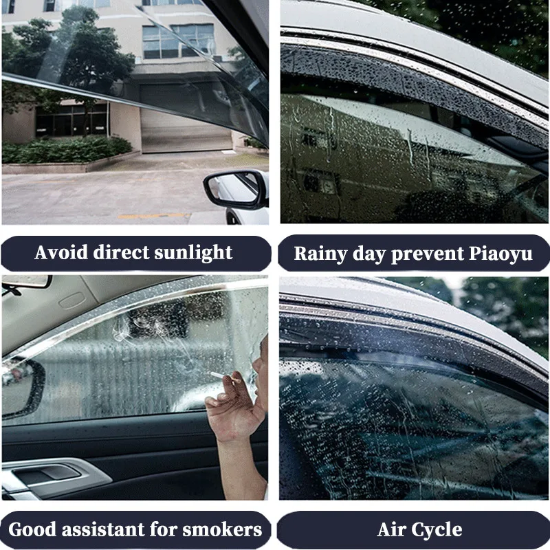Window Visors Car Window Deflectors Wind Deflector Sun Guard Rain Vent Cover Trim For MG HS