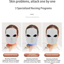 3 цвета Светодиодная маска для лица, светодиодная Корейская фотонная терапия, маска для лица, машинный светильник, терапия акне, маска, красота, удаление, омоложение кожи