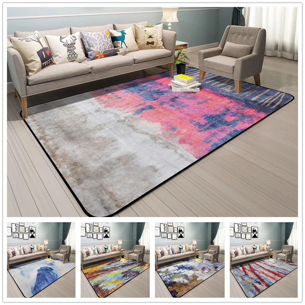 

WINLIFE For Home Living Room Colorful Rugs For Bedroom Anti-Slip Coffee Table Floor Mat Cloakroom Carpet