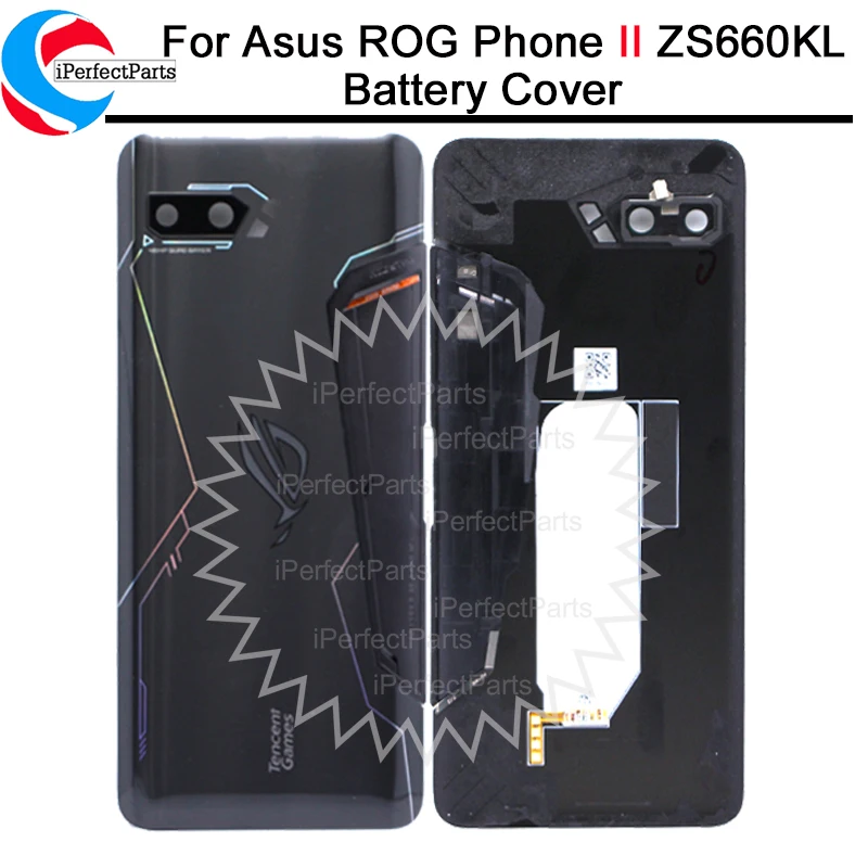Для Asus ROG Phone II ZS660KL, крышка для батареи, задний корпус, чехол, Замена+ объектив камеры для ASUS phone 2 ZS660KL, задний корпус