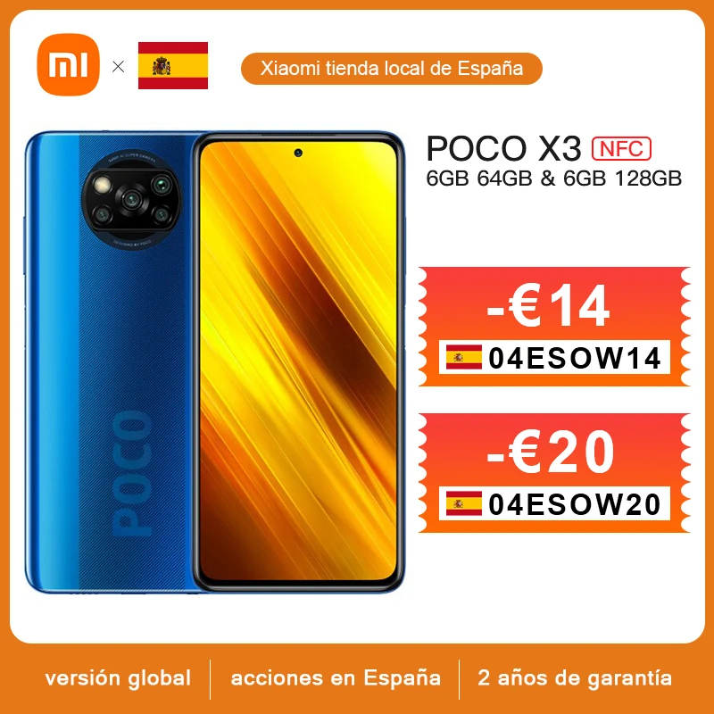 Xiaomi-teléfono inteligente POCO X3 versión Global, móvil con NFC, 6GB, 64GB /128GB, Snapdragon 732, ocho núcleos, cámara cuádruple de 64MP, 6,67 pulgadas, 33W, carga rápida