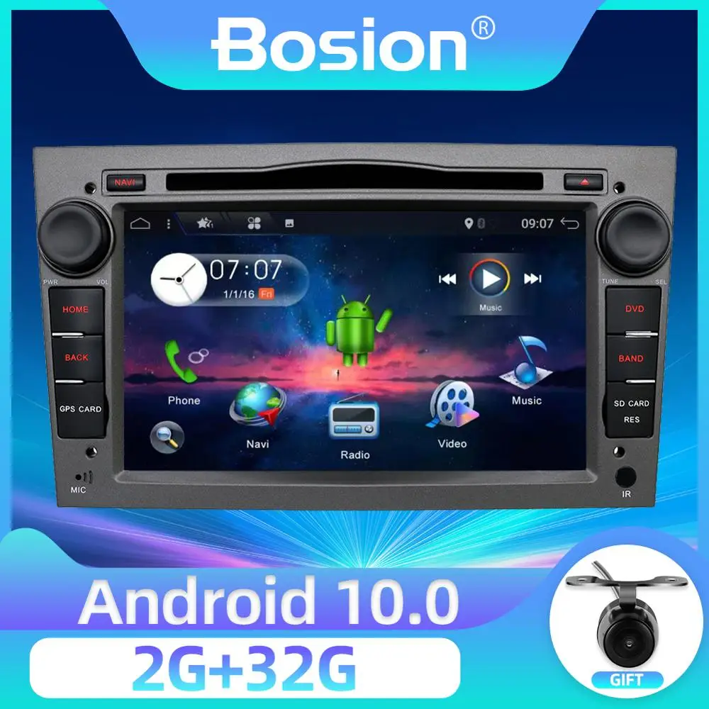 Автомобильный магнитофон DVD плеер с четырехъядерным процессором Android 10 GPS Wi Fi для