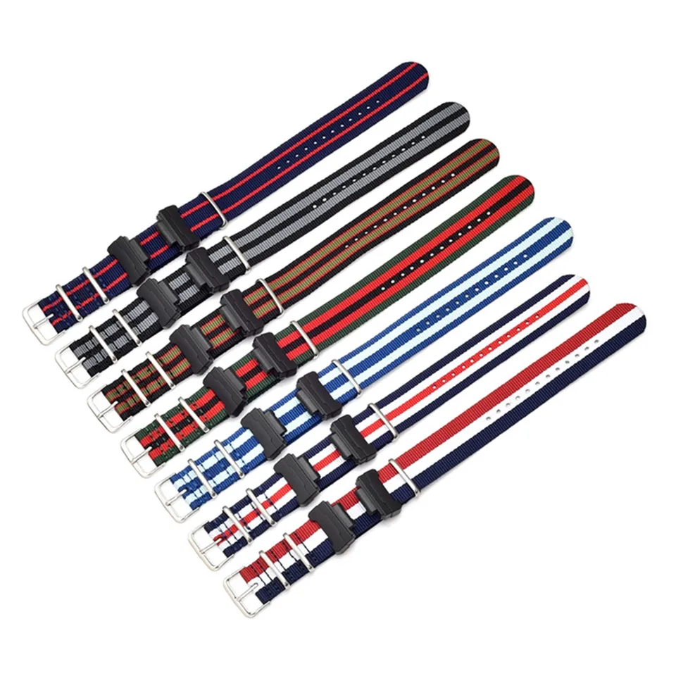 Shieranlee Nato - Cinturino In Nylon Compatibile Con Casio G-Shock GA-110 120 GA-400 GD-100 DW-5600 GLS-8900 Canvas Men Band Black Adapters, GA-110, Nylon