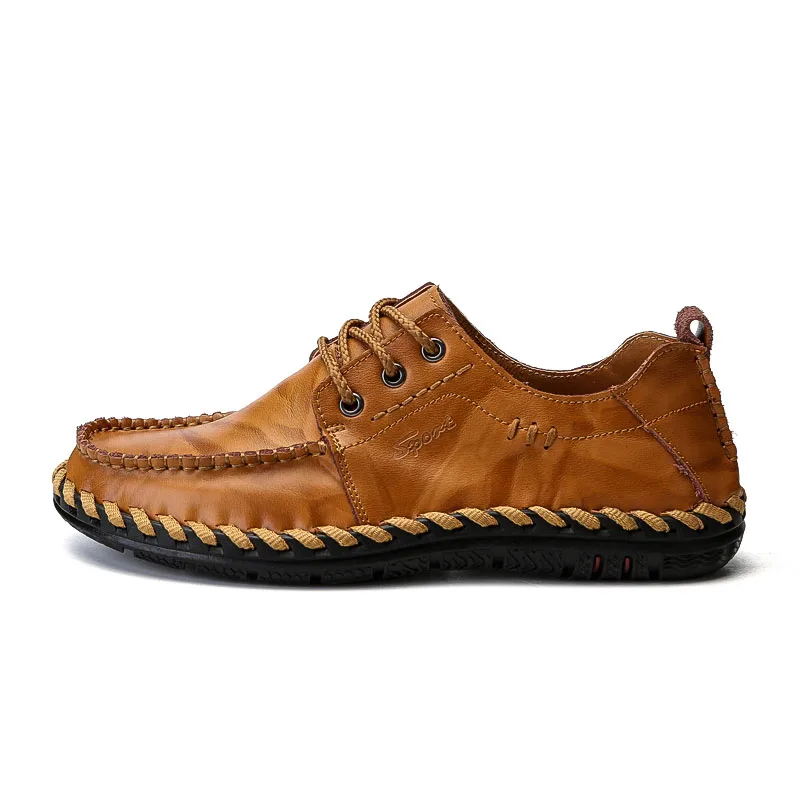 Г. Весенне-осенняя модная мужская обувь на плоской подошве повседневная обувь удобные дышащие Лоферы для вождения на плоской подошве - Цвет: Хаки
