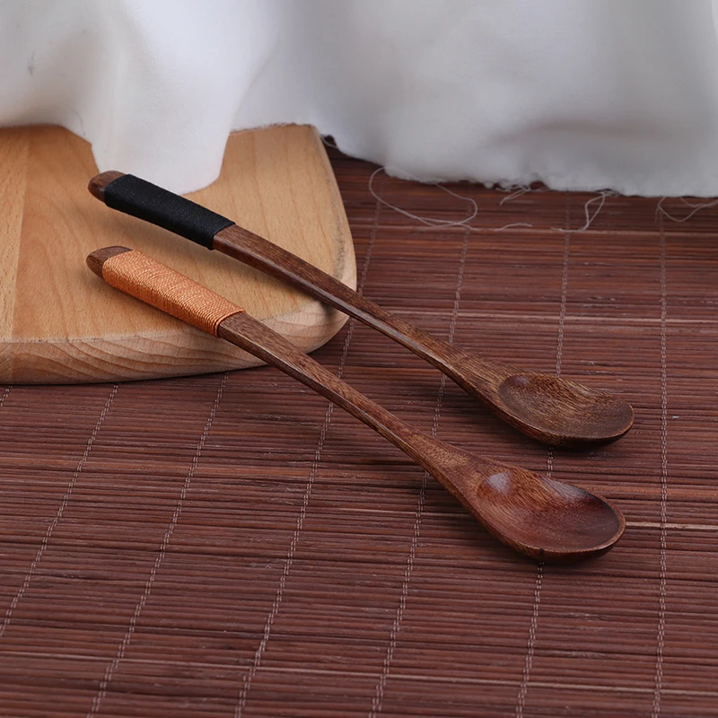1 шт. 7,48 x 0.98in деревянные ложки с длинной ручкой, детская ложка, деревянная десертная ложка для риса, супа, чайная посуда для смешивания