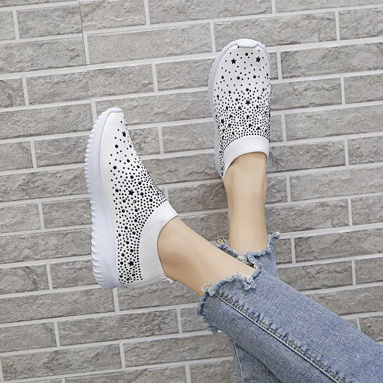 Women's White Glitter Sneakers For Sock Fashion Bling Shoes Trainers Female Vulcanize Shoes 2020 Tenis Feminino Basket Femme