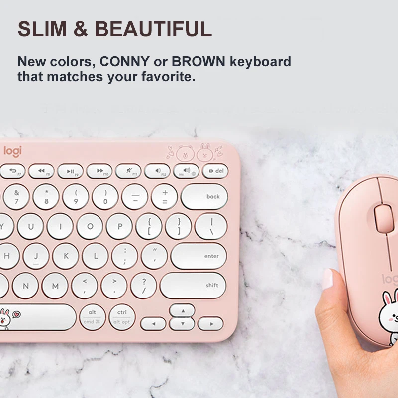 Logitech K380 многофункциональная Bluetooth беспроводная клавиатура linemate многоцветная