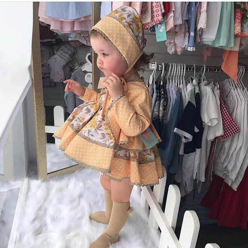 Новинка 130 года, весеннее испанское платье принцессы платье для девочек ростом от 80 до см нарядное платье из 3 предметов рождественское платье Детские платья для девочек