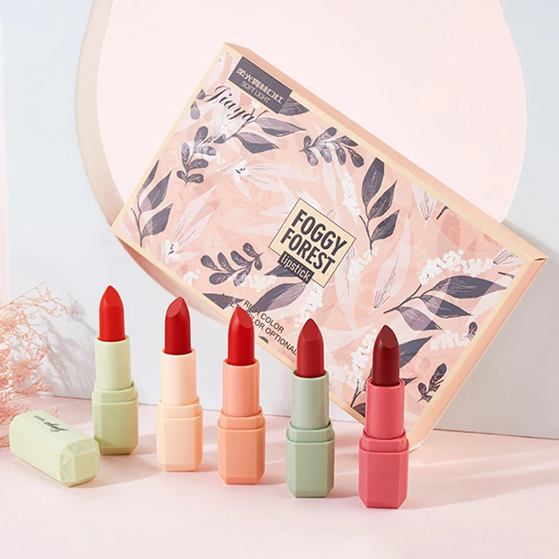 5pcs Women Sexy New Soft Matte Lipstick Set Moisturizing Long Lasting Lipstick Beauty Makeup