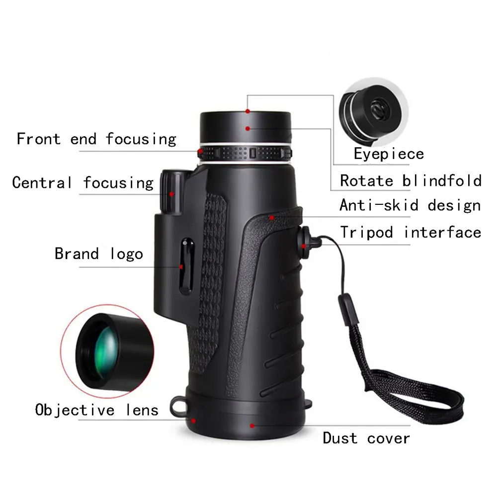 Low light level night vision waterproof monocular 40x60 Handheld Monocular Professional Hunting Telescope