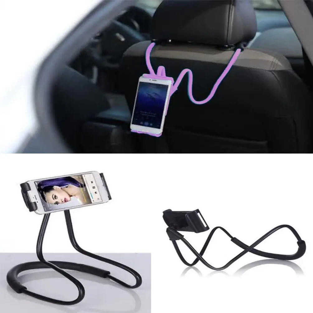 car dashboard phone holder Mobile Phone Holder Hanging Neck Lazy Cellphone Mount Accessories Adjustable 360 Degree Phones Holder Stand for iPhone Huawei wooden mobile stand