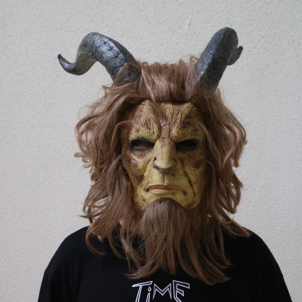 Cosplay Film Beauty and the Beast Masque Prince Masque Horreur Monstre Masque long perruque 