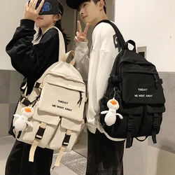 Tooling Style Women's Backpacks Large Capacity School Bags for Teens Korean Harajuku Female School Backpack Woman Multi-pockets