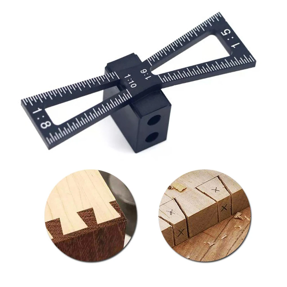 

Dovetail Marker Aluminum Alloy Hand Cut Wood Joints Gauge Guide Rule Tool With Scale Template Size 1:5 And 1:8 For Woodworking
