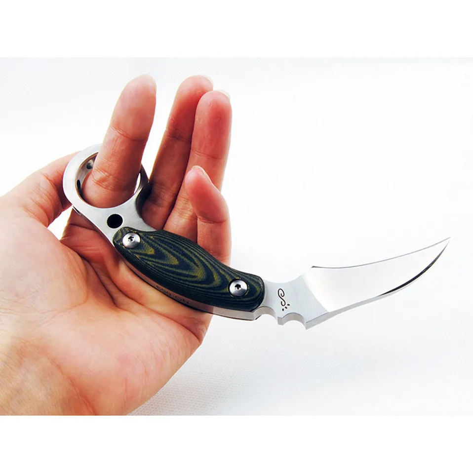 

Dropship Survival Tactical Knife D2 steel claw knife Karambit fix blade Hunting Knives Camping Tool with case