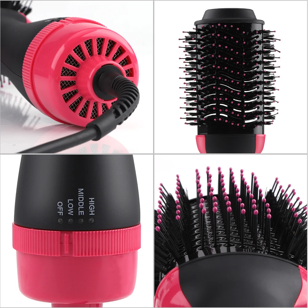 One Step Hair Dryer and Volumizer 2 in 1 Hair Straightener Comb Blow Dryer Roller Curler Salon Hair Styling Tools Accessory