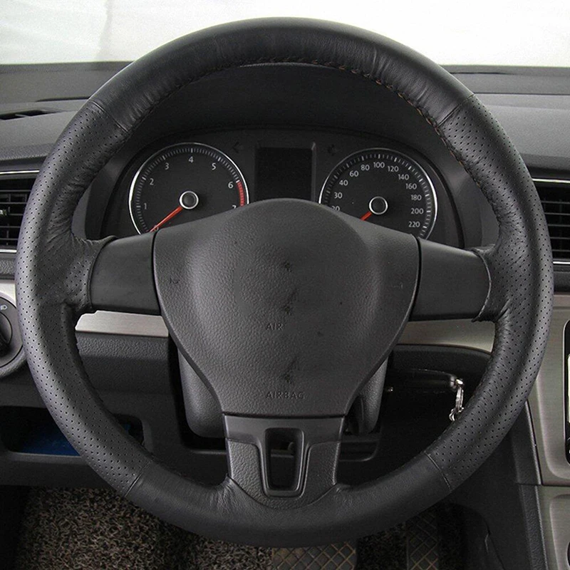 Coprivolante per auto per VW Gol Tiguan Passat B7 Passat CC Touran Jetta Mk6 Magotan Sagitar Volante In Pelle Microfibra - Image 2