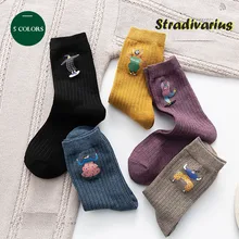 Весенне-осенние новые женские носки в Корейском стиле, носки с ворсом, ретро студенческие носки, BDW013