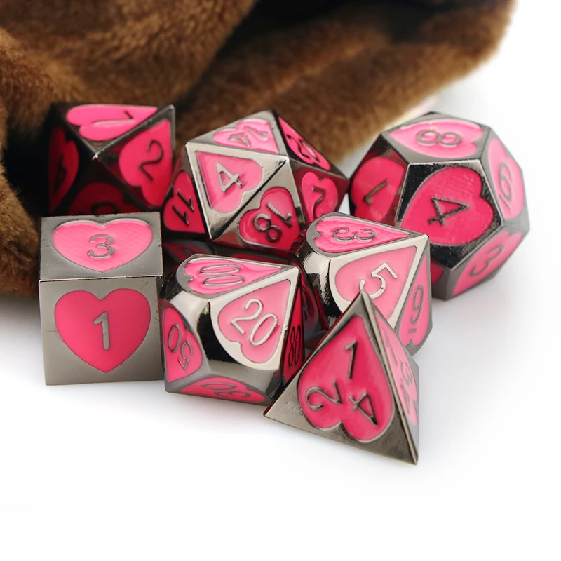 Игральные кости Dnd набор металлических костей многогранные d20 с сумкой|Кубики| |