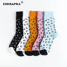 [EIOISAPRA] Осень/Зима Повседневная японская Harajuku Женская креативная чесаная хлопковая мультяшная Луна Sox колледж Стиль чистый цвет Meias