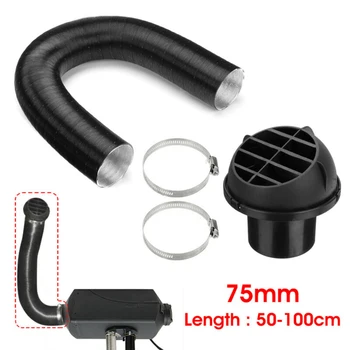 

75mm Heater Pipe Duct Set Warm Air Outlet Black A87890 Replacement Parts