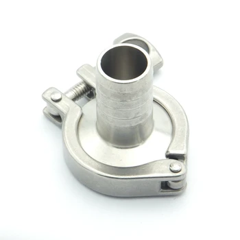

304 Stainless Steel Sanitary Pipe Fitting Set 38mm Hose Barb Ferrule + 1.5" Tri Clamp + Silicon Gasket + End Cap
