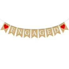 Европа и Америка помолвки свадьбы Вечерние места декоративные простые сердце Висячие Флаг обрученный льняной ласточкин хвост флаг