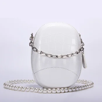 

Pearl Chain Women's Bag Square Mini Female Crossbody Bags Casual Fashion Lady Shoulder Bag Solid Color High Quality Handbag