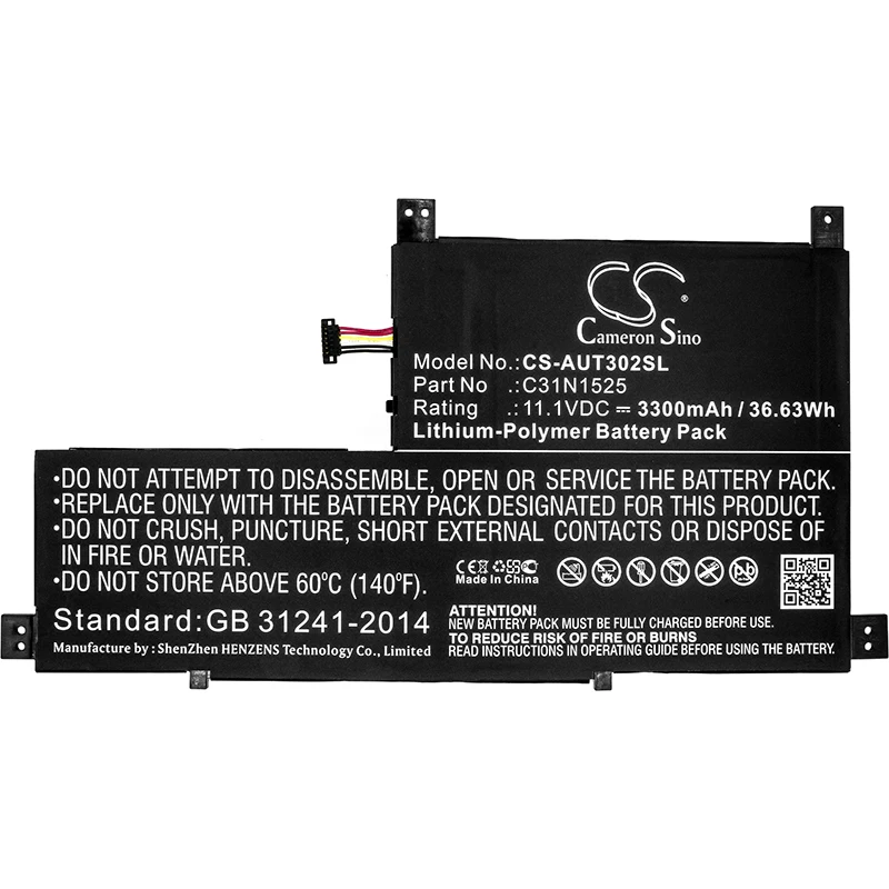 Cameron Sino 3300mAh Battery for Asus T302CHI-2C Transformer Book T302 Transformer Book T302CA,0B200-01930000 C31N1525