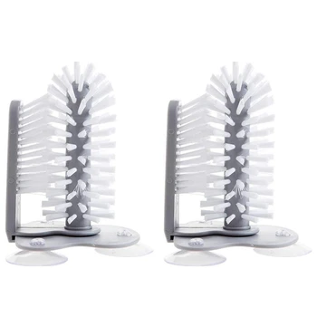 

2Pcs Creative Suction Wall Lazy Cup Brush Glass Cleaning Brush Kitchen Rotating Water Cup Tea Cup Brush