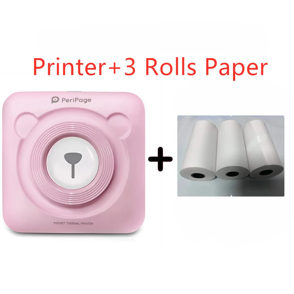 Printer add 3 Rolls Goojprt A6 портативный Bluetooth 4,0 термальный фотопринтер беспроводной безчернильный Мини карманный принтер для Ios Android Pc мягкий чехол Fotos - Цвет: Printer add 3 Rolls