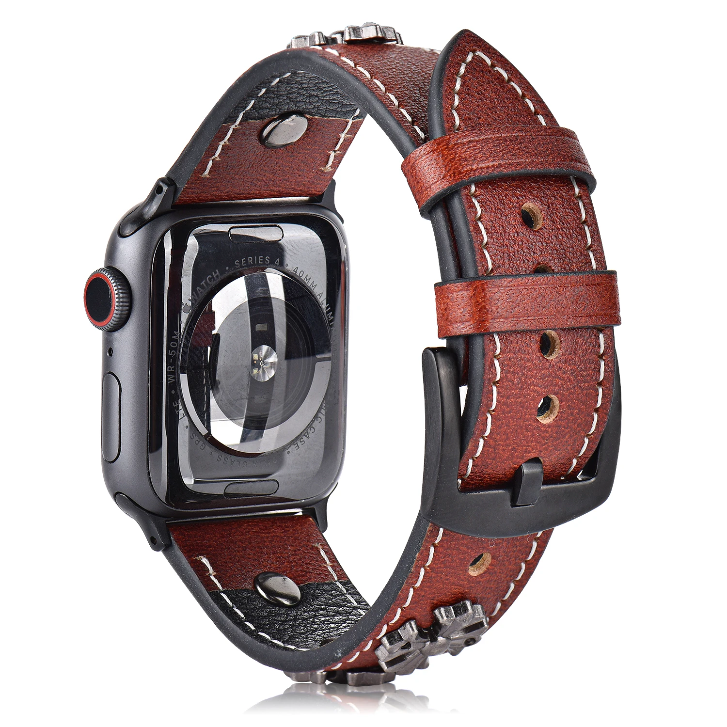 Дизайн кожаный ремешок для Apple watch 5 4 3 2 1, Панк распятие для IWatch ремешок 42 мм 38 мм 40 мм 44 мм браслет